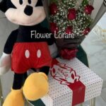 Cake, Mickey mouse & roses bouquet