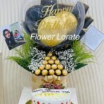 Cake With Ferraro Rocher Chocolate with transparent bobo balloons